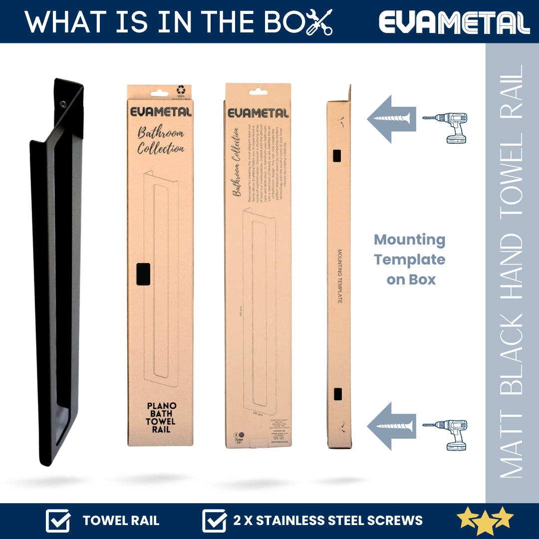 Hand Towel Rail - MATT BLACK - Plano Collection