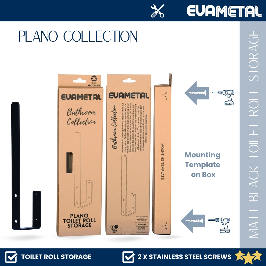 3 Toilet Roll Wall Mounted Storage - MATT BLACK