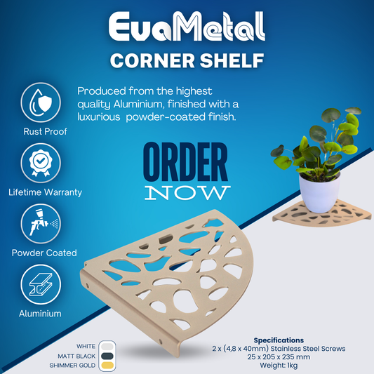 Corner Shelf - SHIMMER GOLD - Abstract Collection