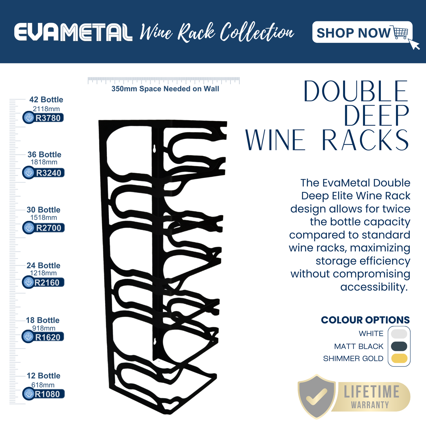 Wine Rack - DOUBLE DEEP