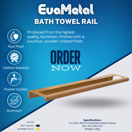 Bath Towel Rail - SHIMMER GOLD - Plano Collection