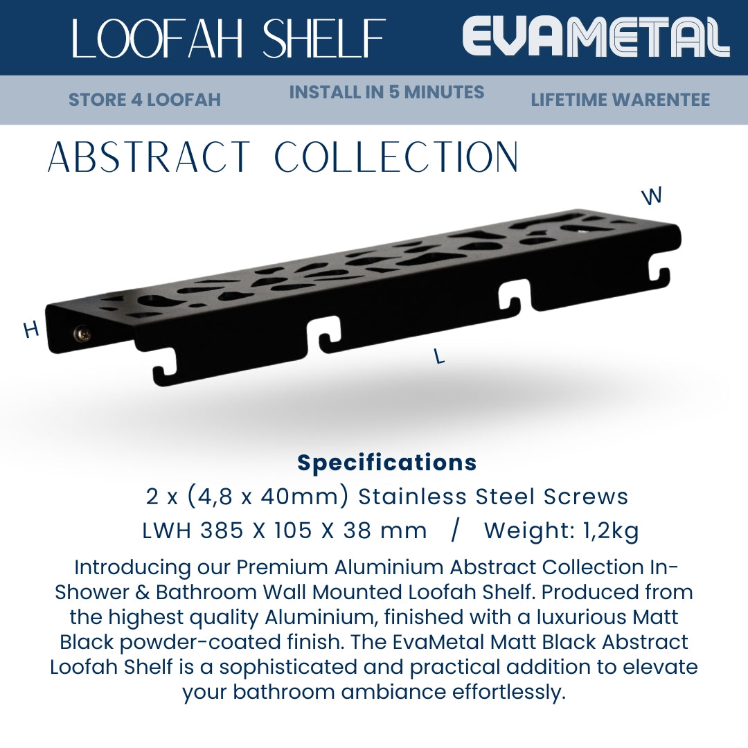 Loofah In-Shower Shelf - MATT BLACK - Abstract Collection