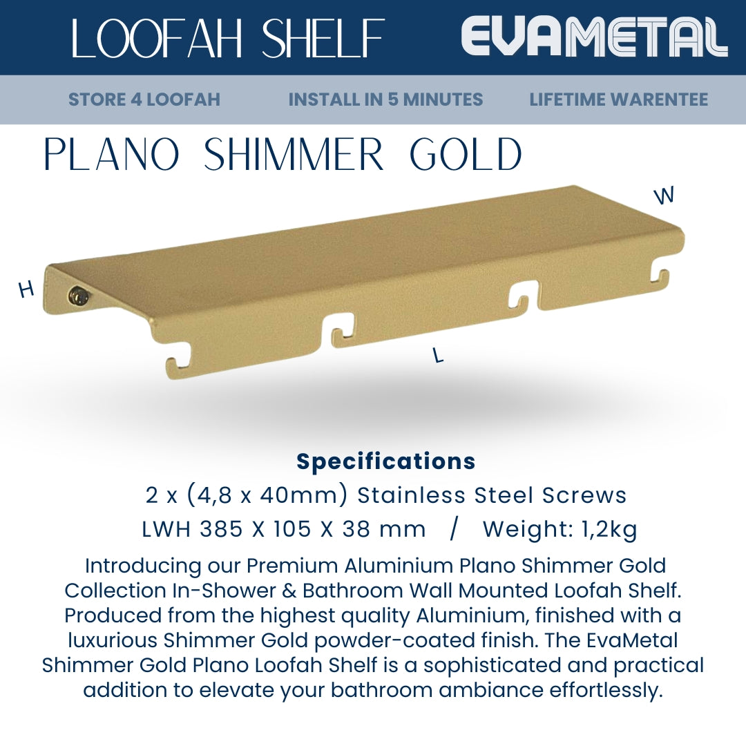 Loofah In-Shower Shelf - SHIMMER GOLD - Plano Collection