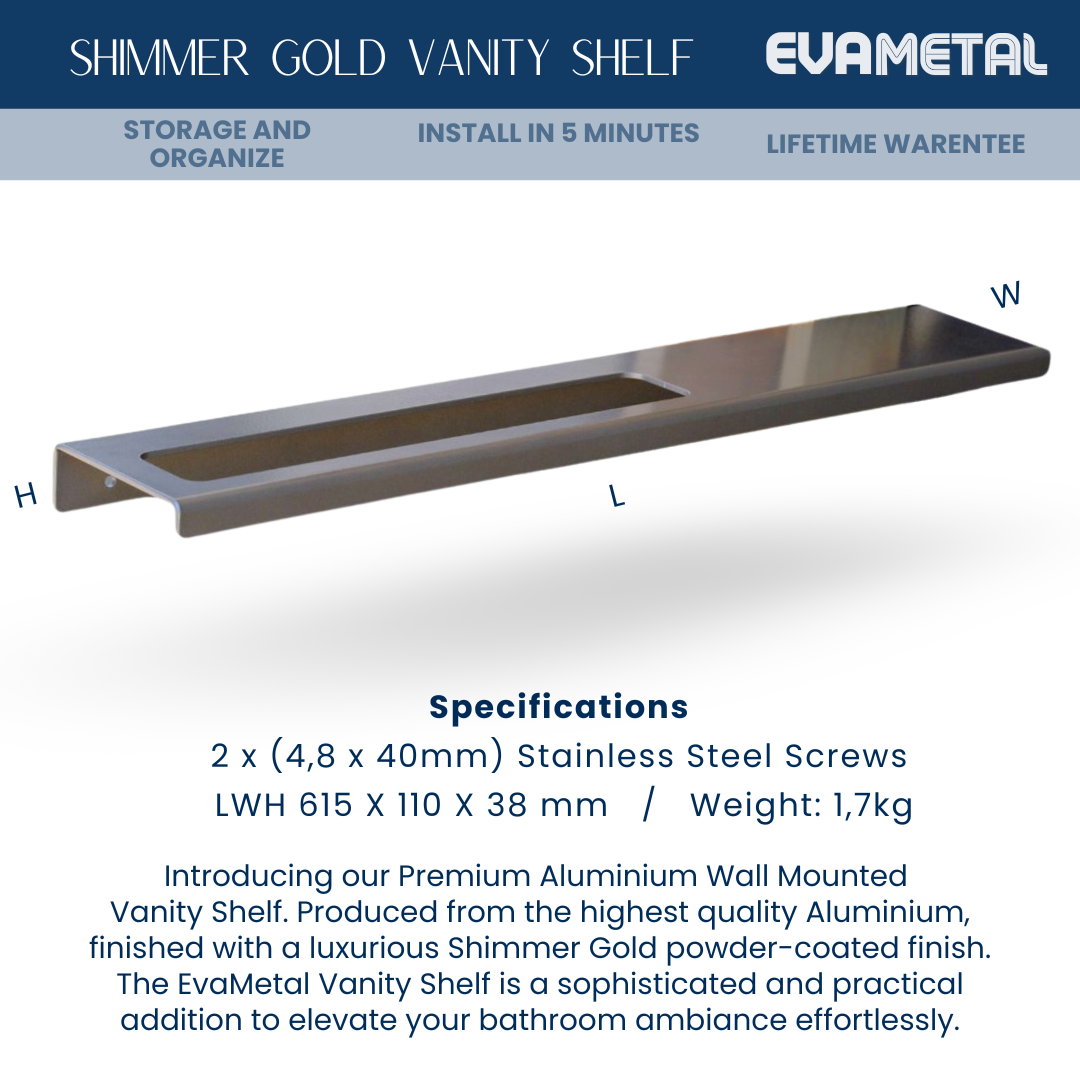 Vanity Shelf - SHIMMER GOLD - Plano Collection