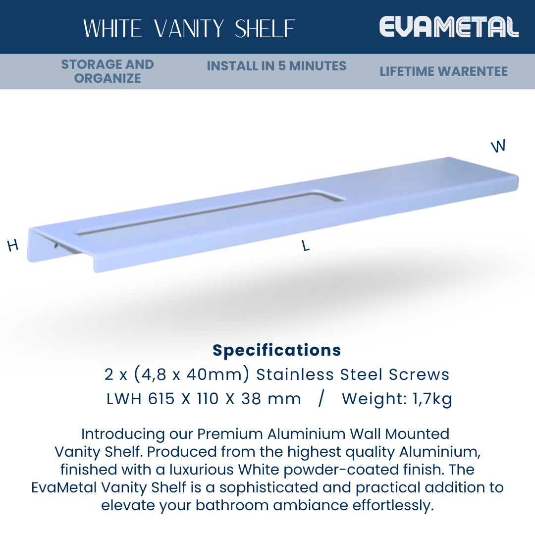 Vanity Shelf - WHITE - Plano Collection