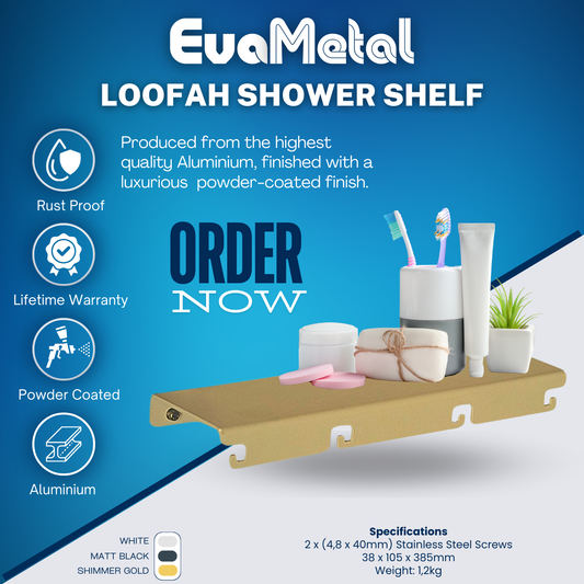 Loofah In-Shower Shelf - SHIMMER GOLD - Plano Collection