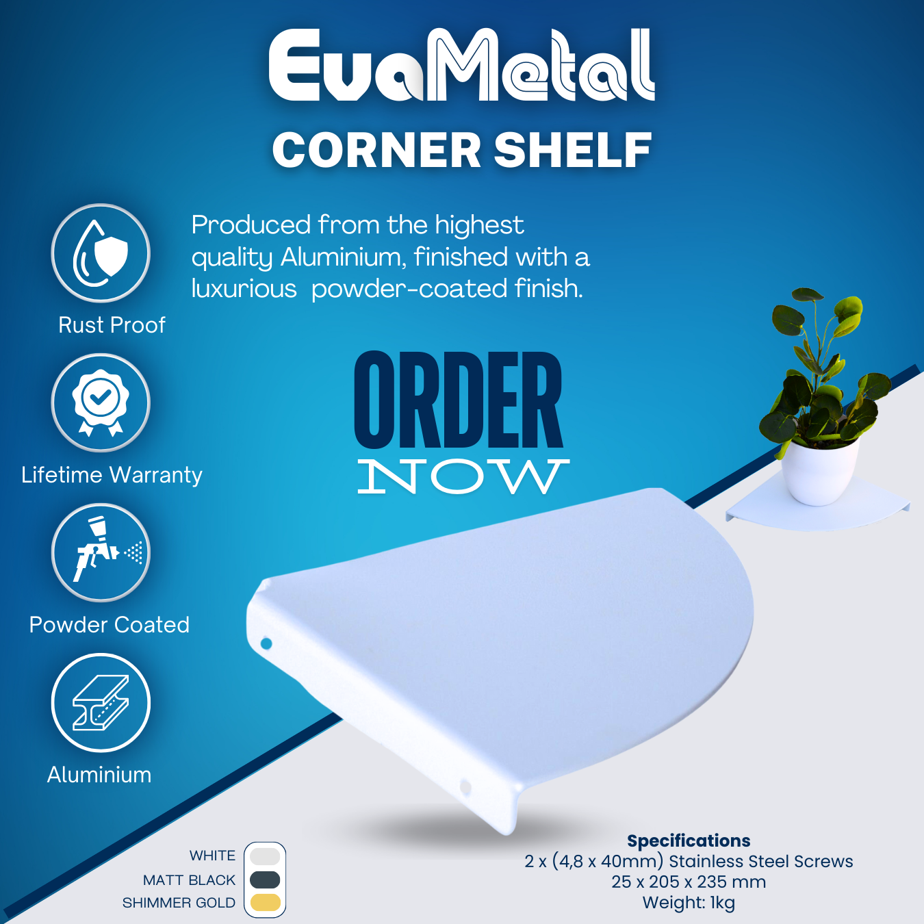 Corner Shelf - WHITE - Plano Collection
