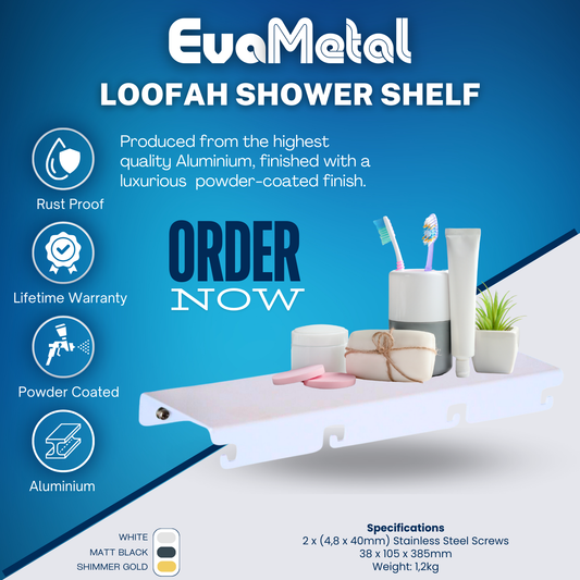 Loofah In-Shower Shelf - WHITE - Plano Collection