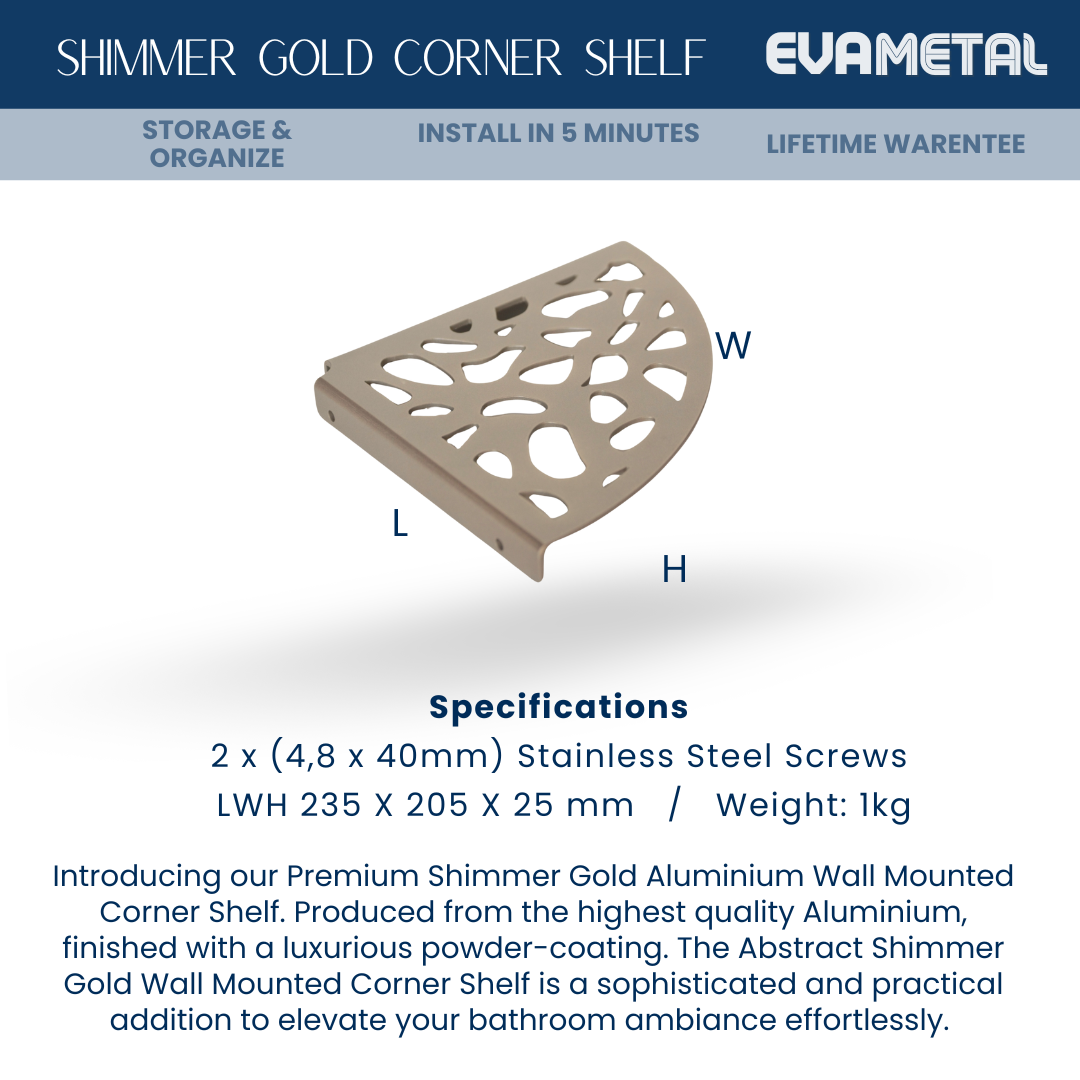 Corner Shelf - SHIMMER GOLD - Abstract Collection