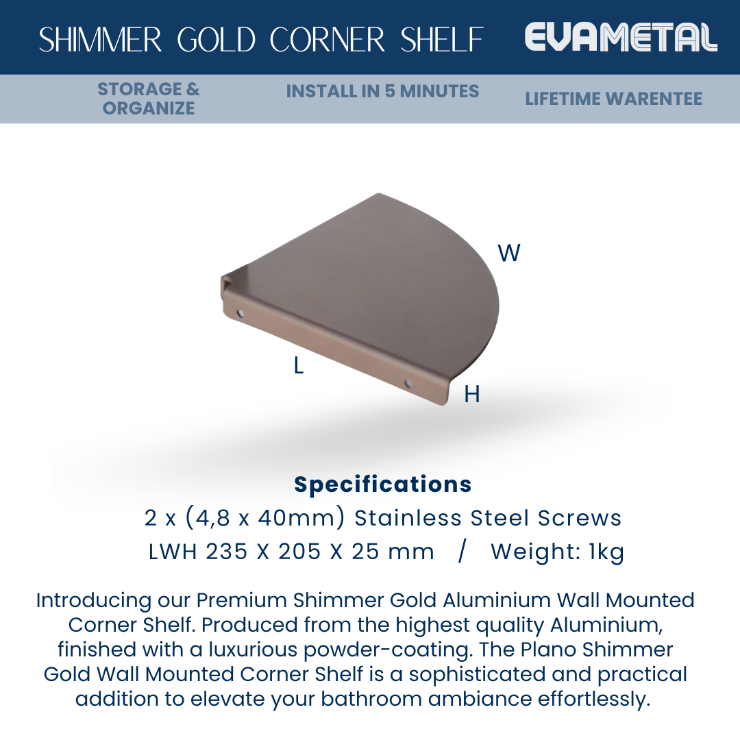 Corner Shelf - SHIMMER GOLD - Plano Collection