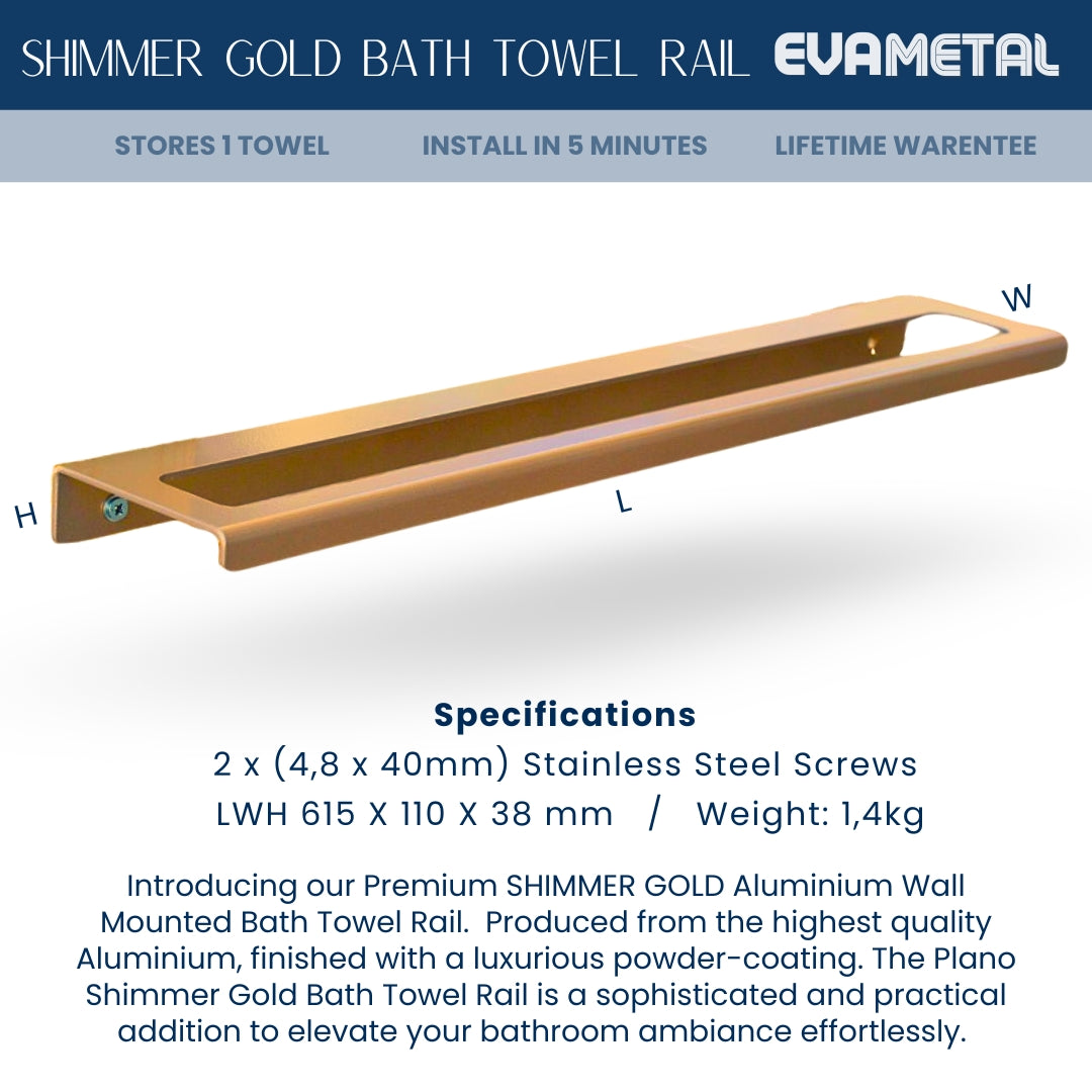 Bath Towel Rail - SHIMMER GOLD - Plano Collection