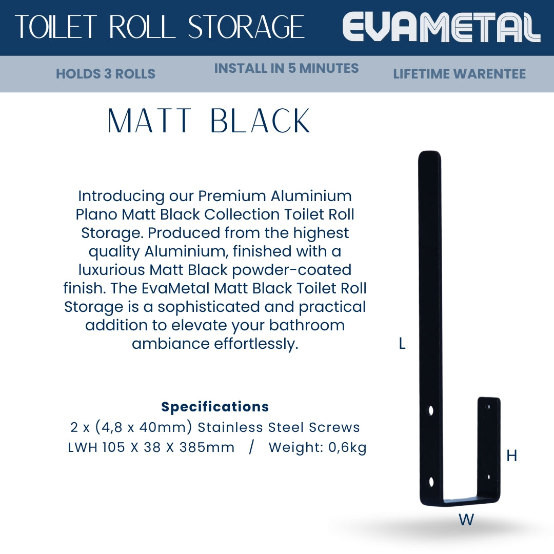 3 Toilet Roll Storage - MATT BLACK