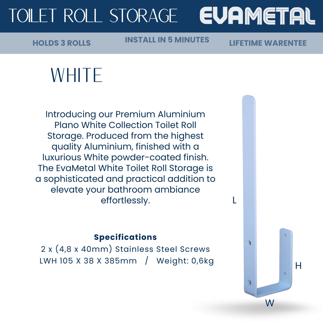 3 Toilet Roll Storage - WHITE