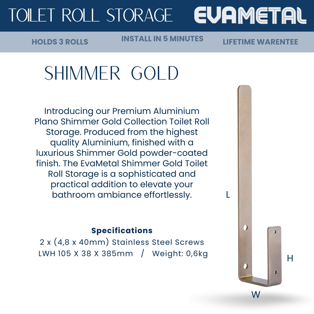 3 Toilet Roll Storage - SHIMMER GOLD