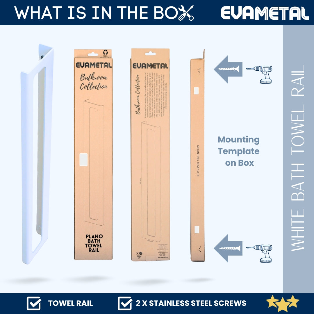 Bath Towel Rail - WHITE - Plano Collection