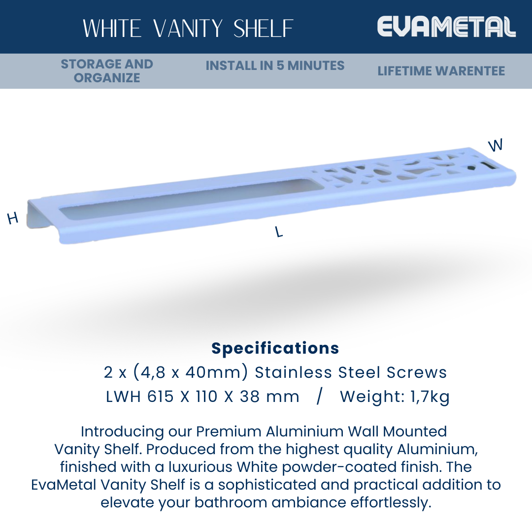 Vanity Shelf - WHITE - Abstract Collection