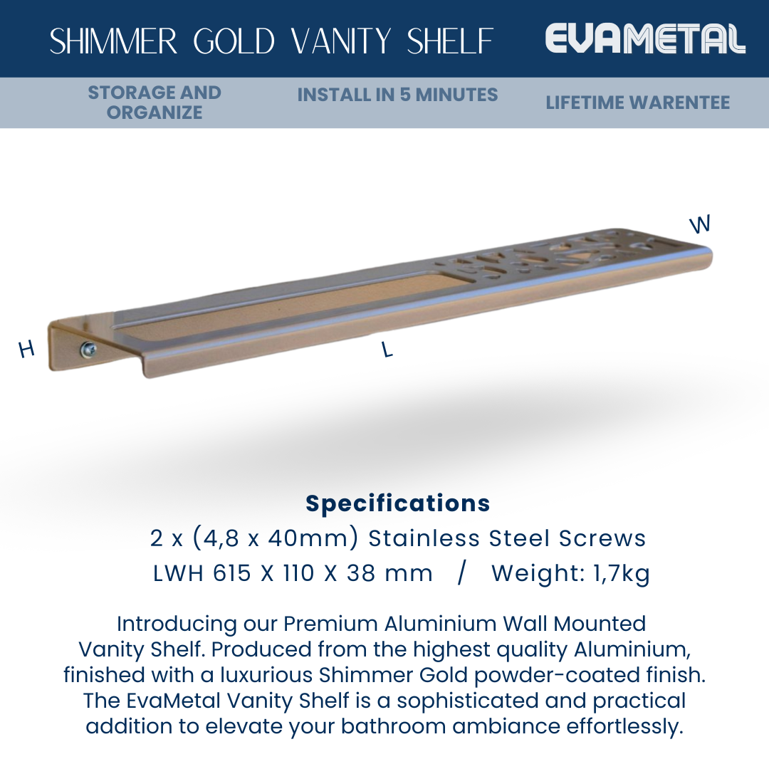 Vanity Shelf - SHIMMER GOLD - Abstract Collection